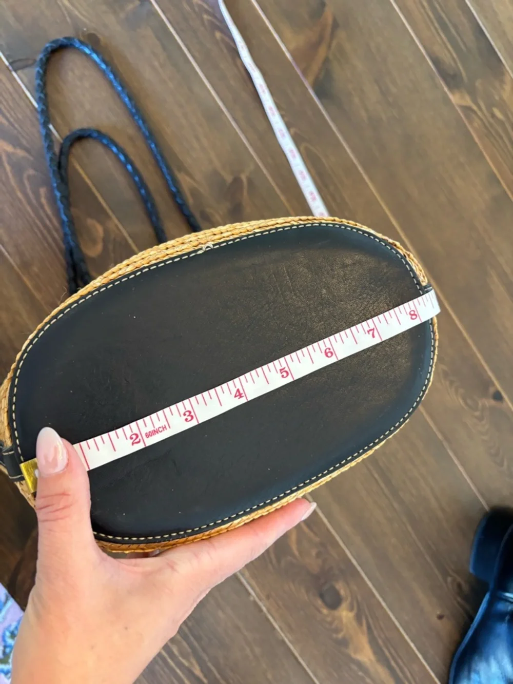 Preston & York Straw Tote Bag Genuine Leather Braided Handle Resort Summer Purse - Picture 14 of 16